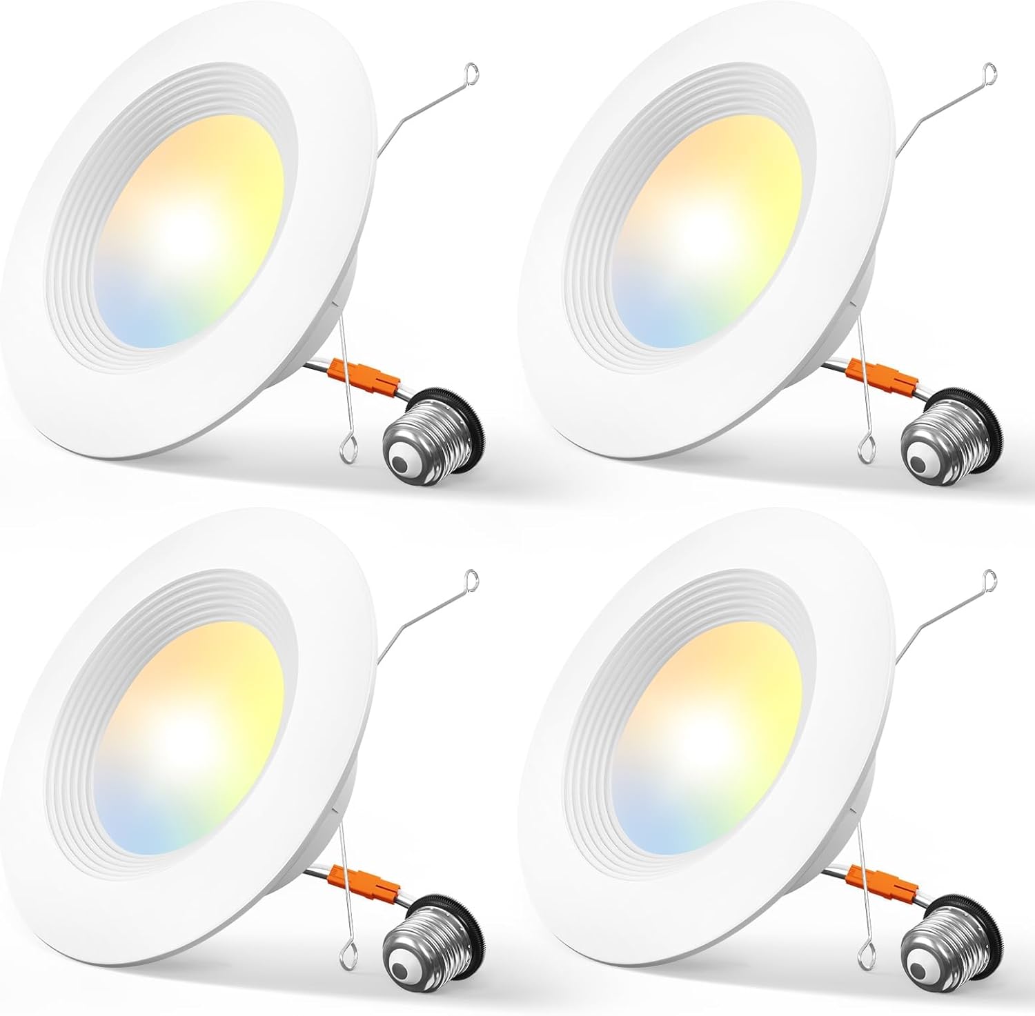 Amico 4 Pack 5/6 inch 5CCT LED Recessed Lighting, Dimmable, 12.5W=100W