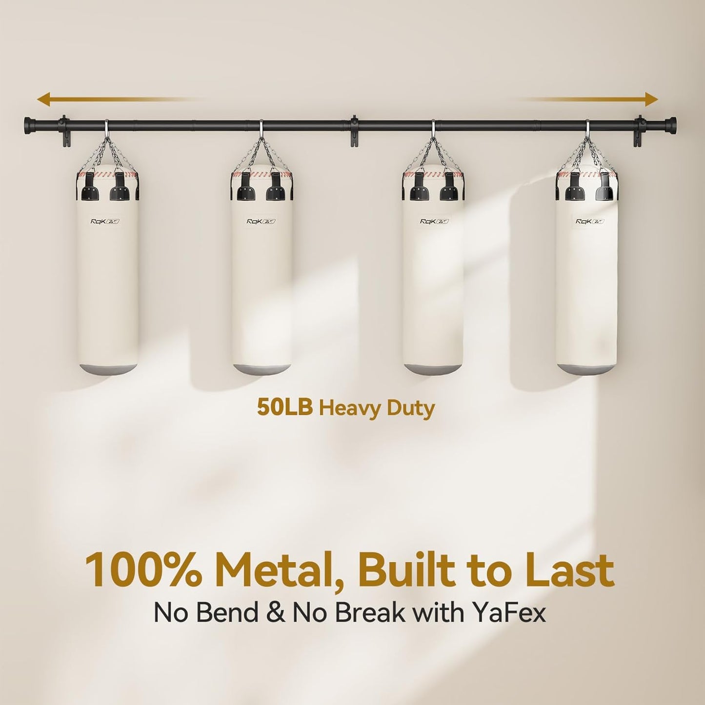 YaFex Curtain Rods 32-144 Inch, Heavy Duty 1 Inch Adjustable Curtain R