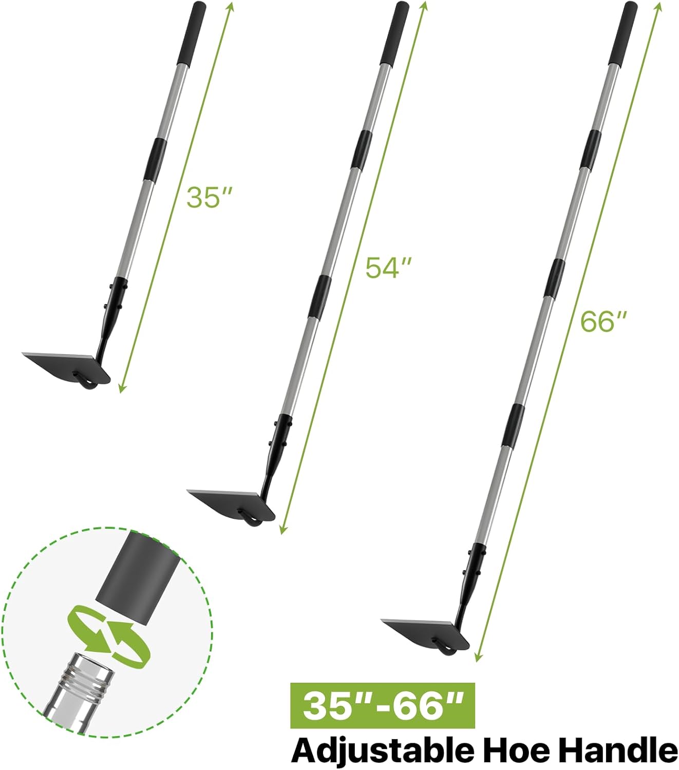 Draw Hoe Garden Tool, Heavy Duty Garden Hoes for Weeding Long Handle, 