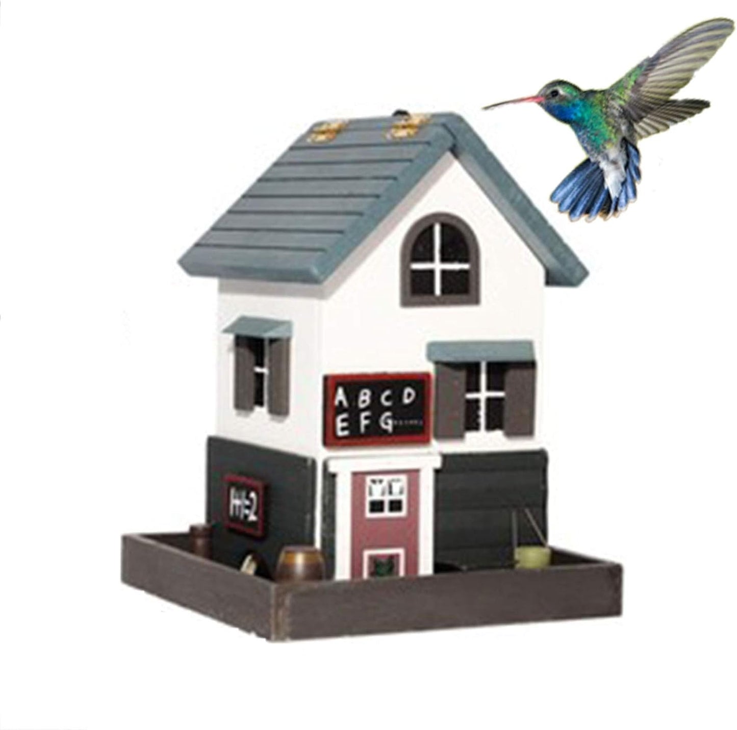 Outdoor Yard Bird House Garden Decoration Bird Perch and Feeding Container Suitable for All Wild Birds (D)