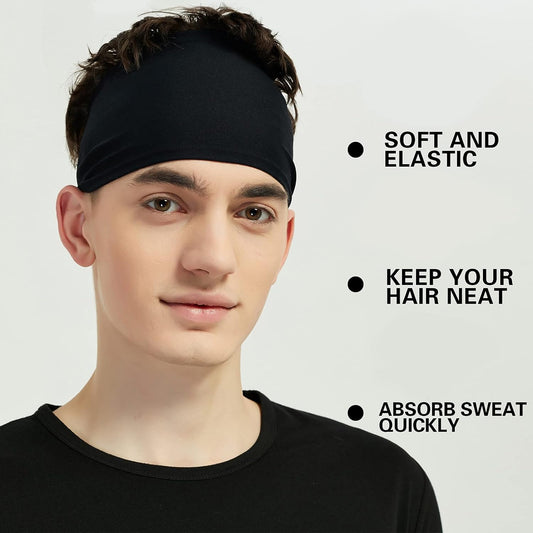Sports Headbands for Men (5 Pack),Moisture Wicking Workout Headband, S