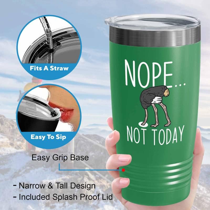 Bird Lover Green Edition Viking Tumbler 20oz - Nope not Today - Hummin