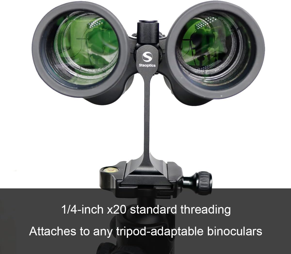Binocular Tripod Adapter Quick Release with 38mm Mounting Base 1/4-20 Inch Thread Removable Accessories for 8x42 10x50 12x60 15x56 15x60 15x70 20x60 25x70 Roof and Porro Binoculars.