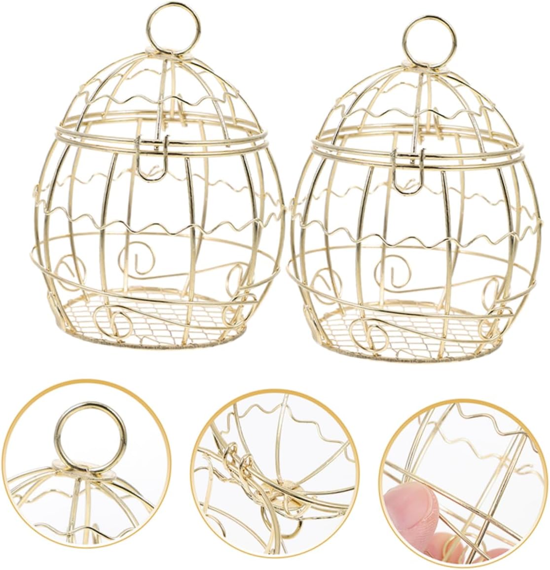 Milisten 4pcs Retro Hanging Bird Feeders Windproof Metal Wild Bird Food Container for Attracting Goldfinches Sparrows and Finches for Outdoor Spaces