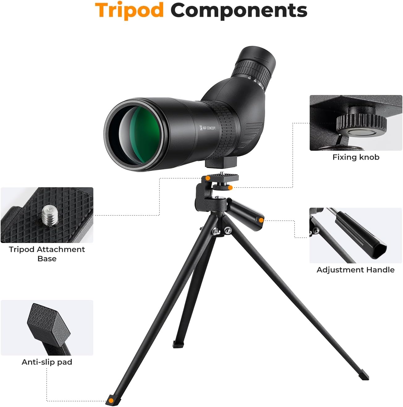 K&F Concept 20-60x60 Spotting Scopes for Target Shooting, Waterproof S