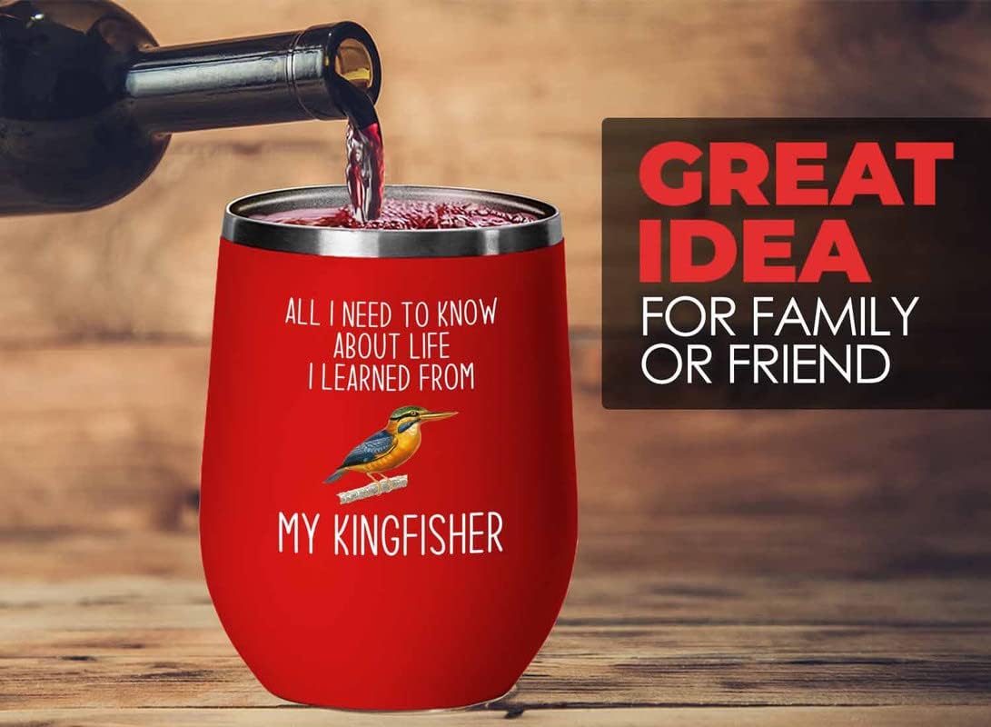 Bird Lover Red Edition Wine Tumbler 12oz - Lfe my bird - Hummingbird Nest Cage Parrot Dad Gardening Outdoor Birdwatcher Feeder