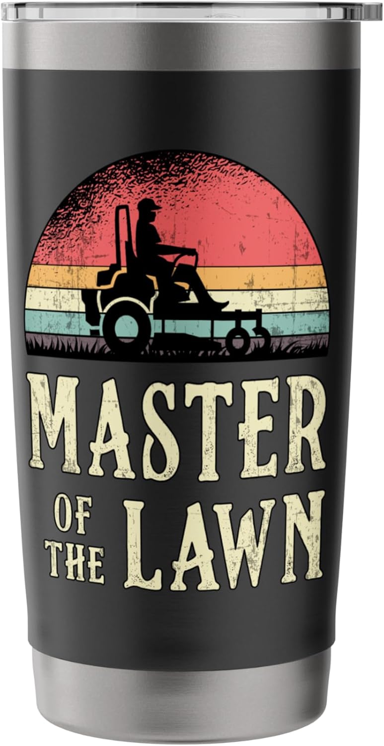 Master Of The Lawn Mower Garden Gardening Retro Lawn Mowing Stainless Steel Insulated Tumbler