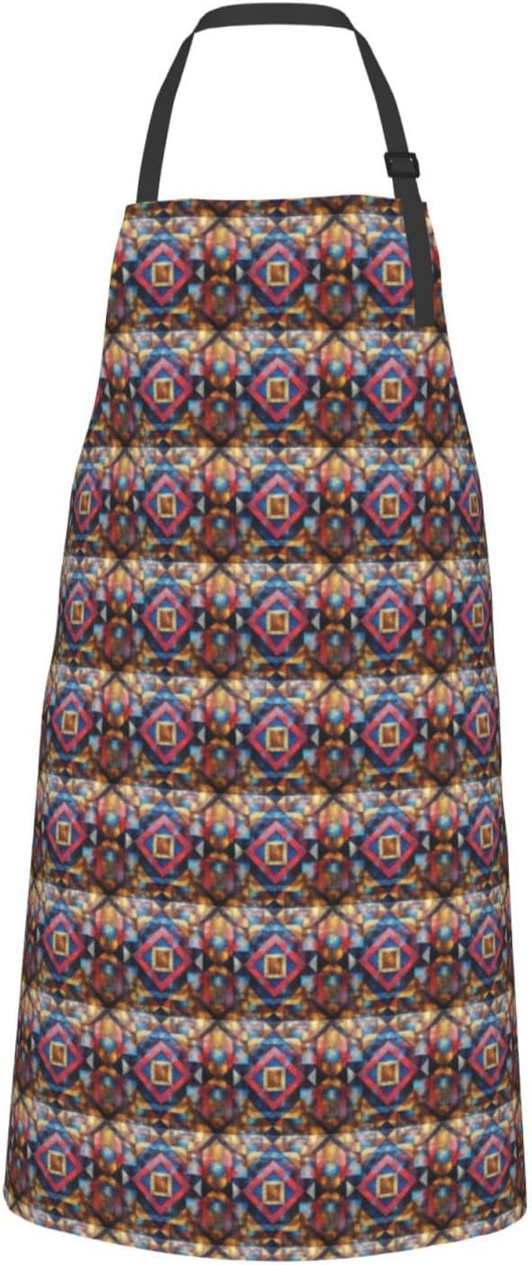 YANYU Shining Overlook Print 28x33 In Kitchen Apron Stylish Chef Apron with Pockets for Cooking Baking Painting