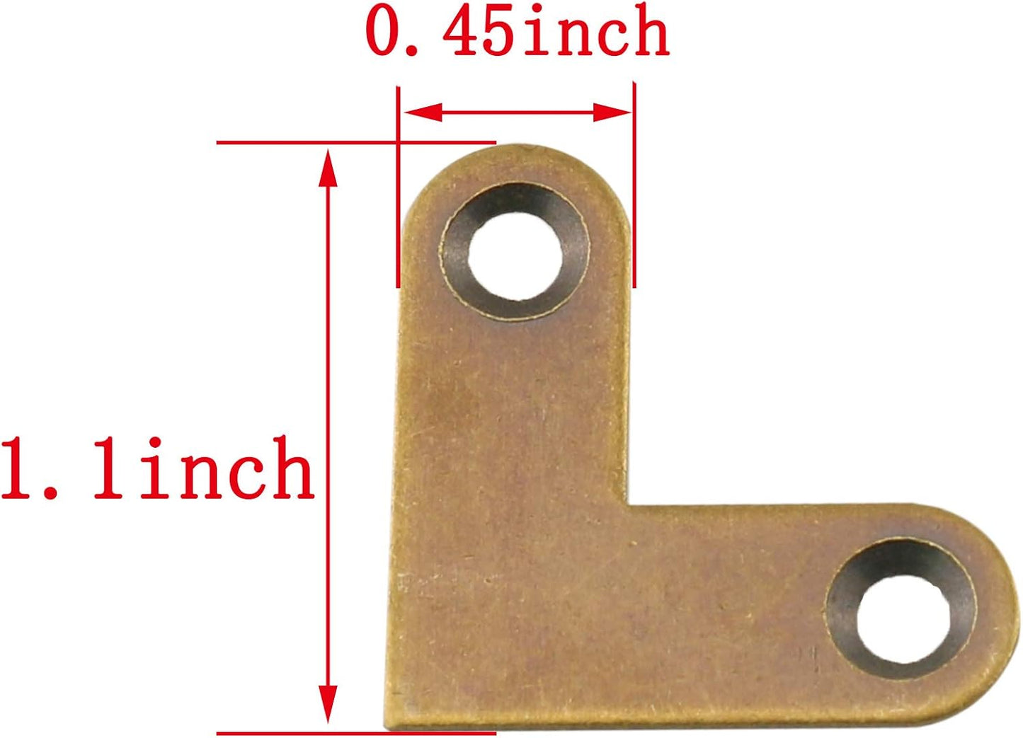 HJ Garden 4pcs L-Shaped Copper Corner Code Brass Flat Corner Bracket J