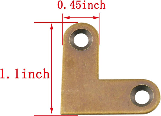 HJ Garden 4pcs L-Shaped Copper Corner Code Brass Flat Corner Bracket J