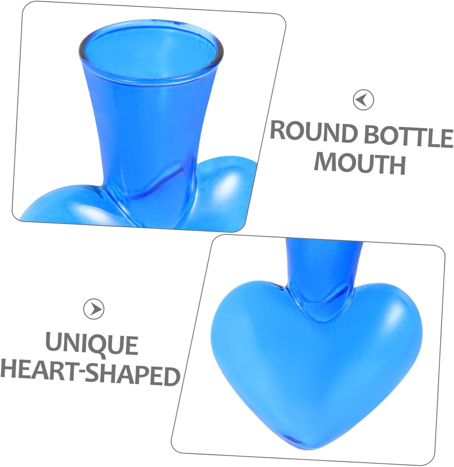 PRETYZOOM 3pcs Heart Shaped Hydroponic Glass Vase Transparent Flower Pot for Home Decor Cute Desktop Planter for Indoor Plants Elegant Tabletop Decoration