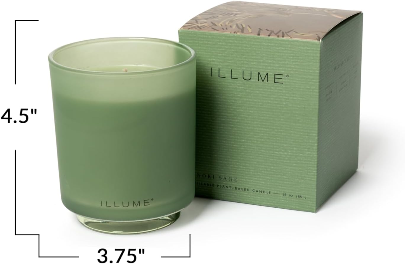 Illume Beautifully Done Essentials Hinoki Sage Boxed Glass Scented Soy