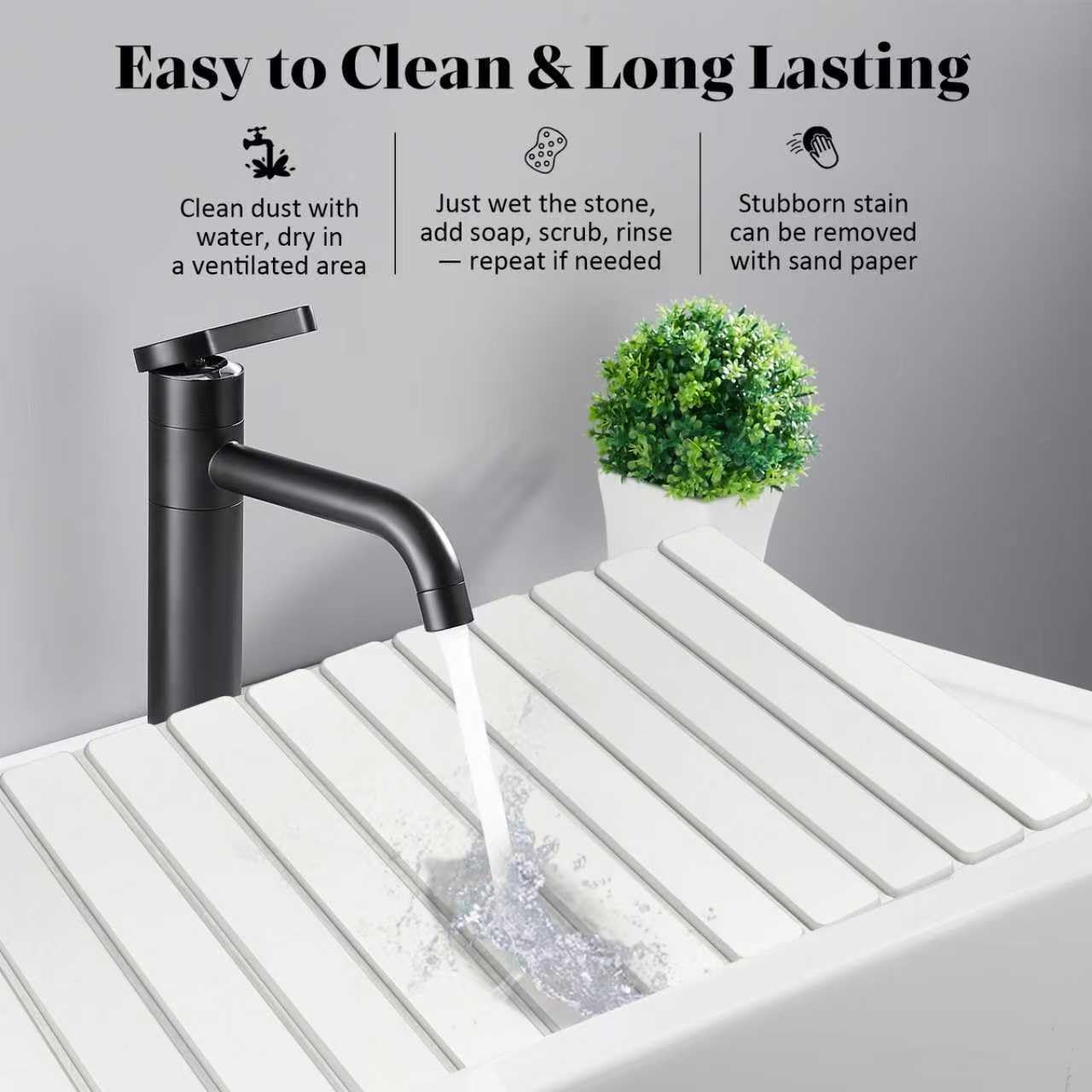 Extral Large Stone Dish Drying Mats for Kitchen Counter, 28"(L)×16"(W)