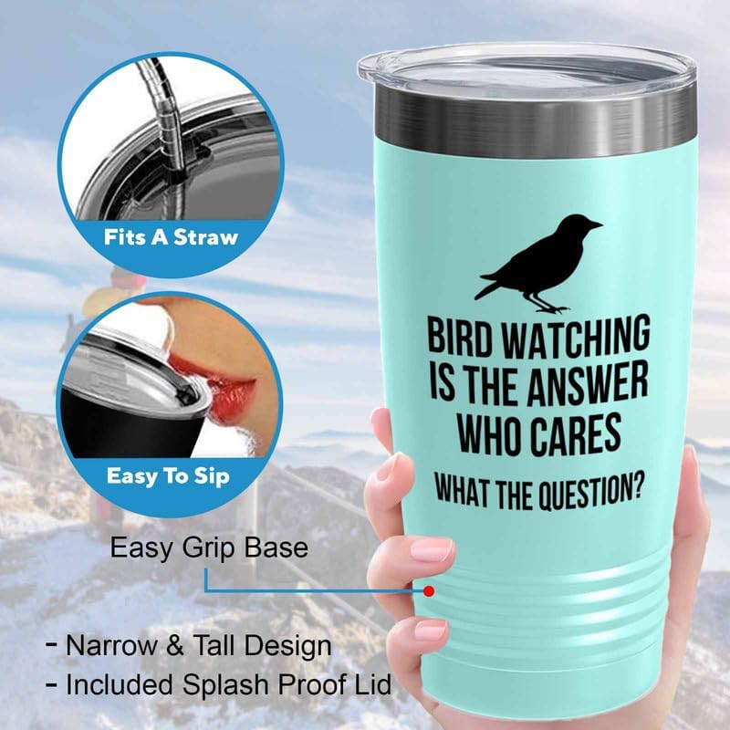Birding Teal Edition Viking Tumbler 20oz - Bird watching is - Bird Fee