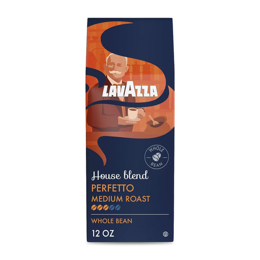 Lavazza House Blend Perfetto Whole Bean Coffee 12oz Bag, Medium Roast,