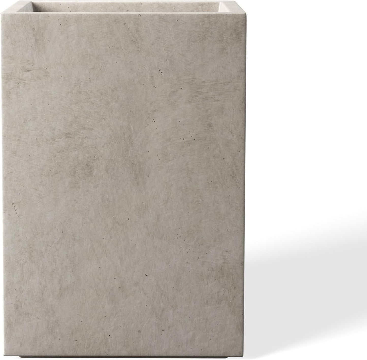 Kante 12.6" H Tall Rectangular Concrete Planters, Outdoor Indoor Light