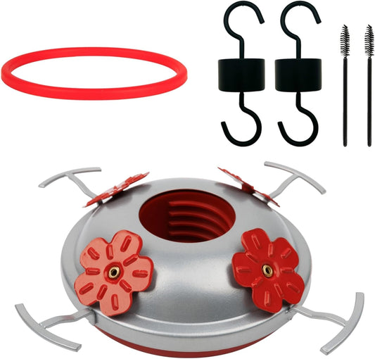Hummingbird Feeder Base Replacement Parts Set Includes Hummingbird Feeder Bottom, 2 PCS Moat Hook 2 Pcs Brushes and 1 Pcs Replacement Seal Rings