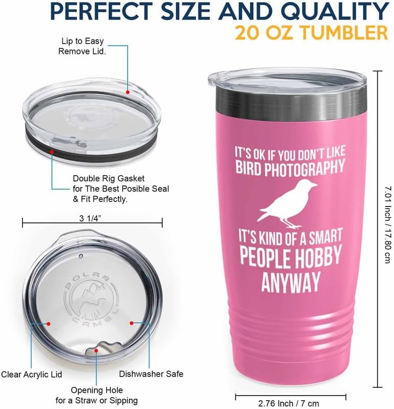 Birding Pink Edition Viking Tumbler 20oz - Don't like bird photography