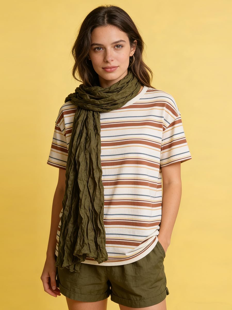 3 Packs Cotton Hemp Shawl Wrap Long Head Neck Scarf for Women and Men 