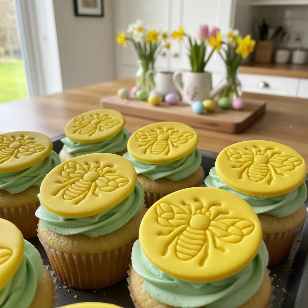 BAKERLOGY Realistic Bee Mini Cookie Cutter & Stamp – Botanical Baking 