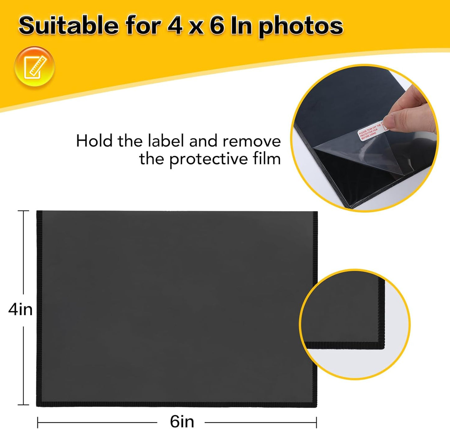 YixangDD 15 Pack Magnetic Picture Frame, 4 x 6 Inches Fridge Magnetic Photo Frames, Magnetic Photo Frames for Refrigerator, Home, School, Office (Black)