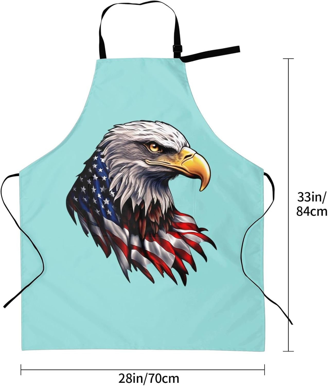 YANYU Flying Eagle Print 28x33 In Kitchen Apron Stylish Chef Apron with Pockets for Cooking Baking Painting