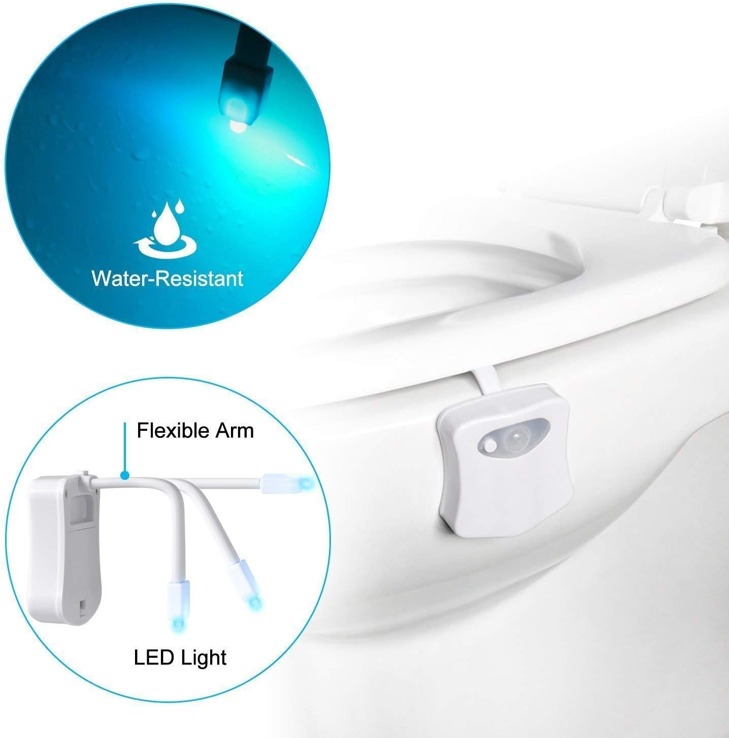 ZEZHOU Original Toilet Night Light 2 Pack, Motion Sensor Activated LED