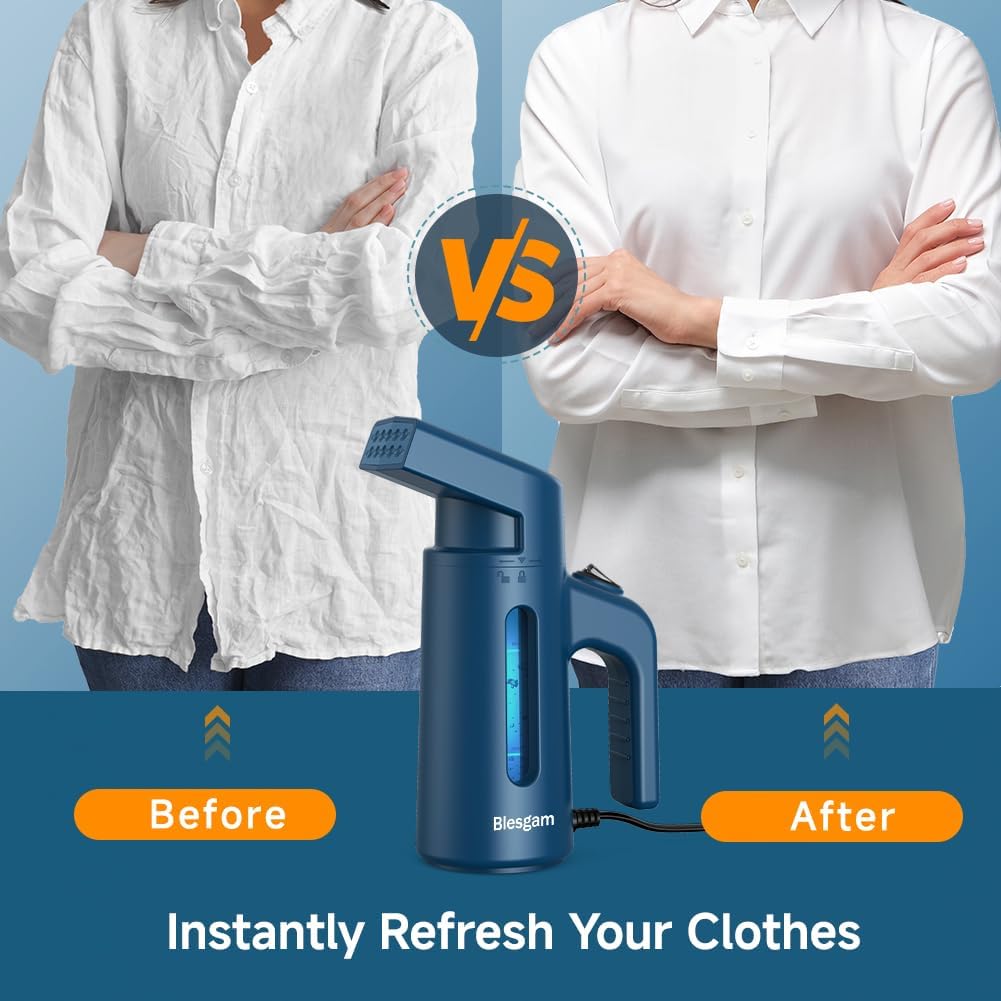 Steamer for Clothes 700W, Double Row Steam Clothes Steamer, 180ML Large Capacity Water Tank, 40S Fast Heat-up Garment steamer for Home and Office(GY168)