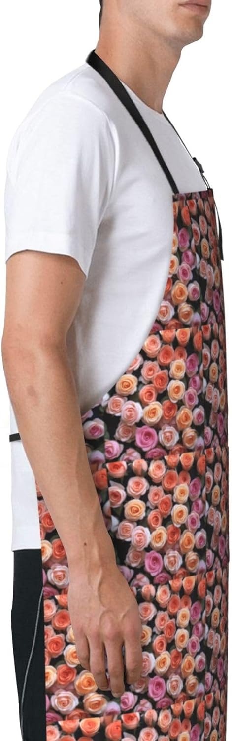 YANYU Beautiful rose gift Print 28x33 In Kitchen Apron Stylish Chef Ap