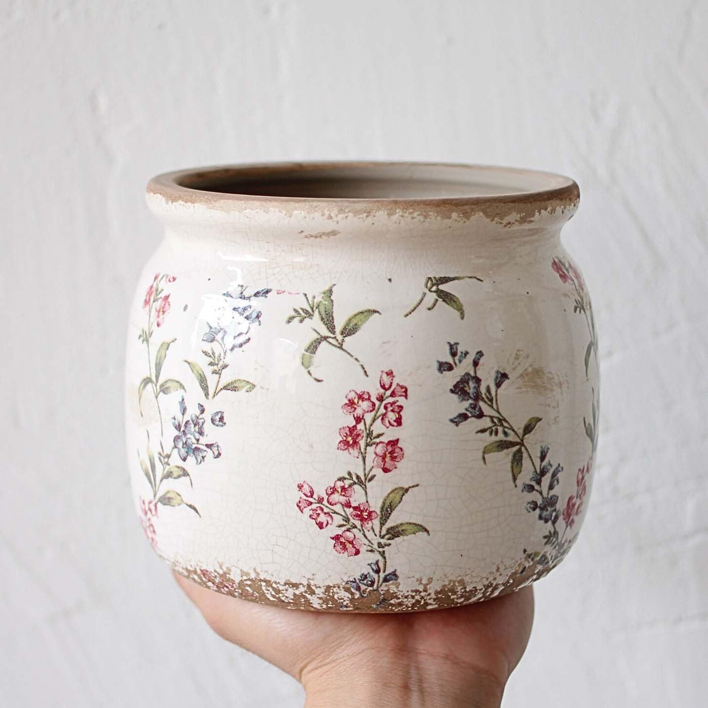 Flower Pots, Vintage Ceramic Planters for Indoor Plants, 6.29'' Plant 