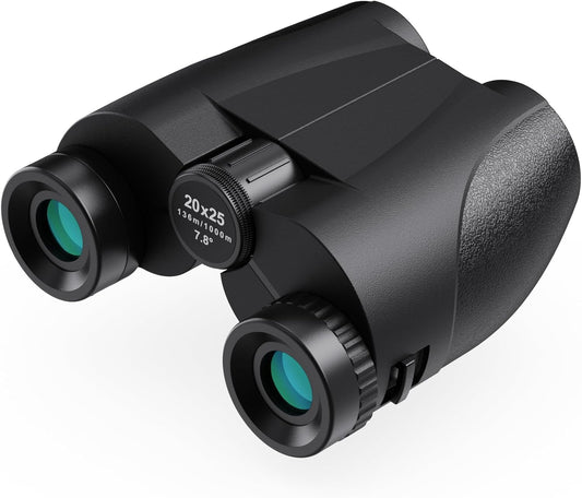 Binoculars for Adults and Kids, 20x25 Compact High Power Binoculars with Low Light Vision for Bird Watching, Large Eyepiece Waterproof Outdoor Hunting, Travel, Sightseeing