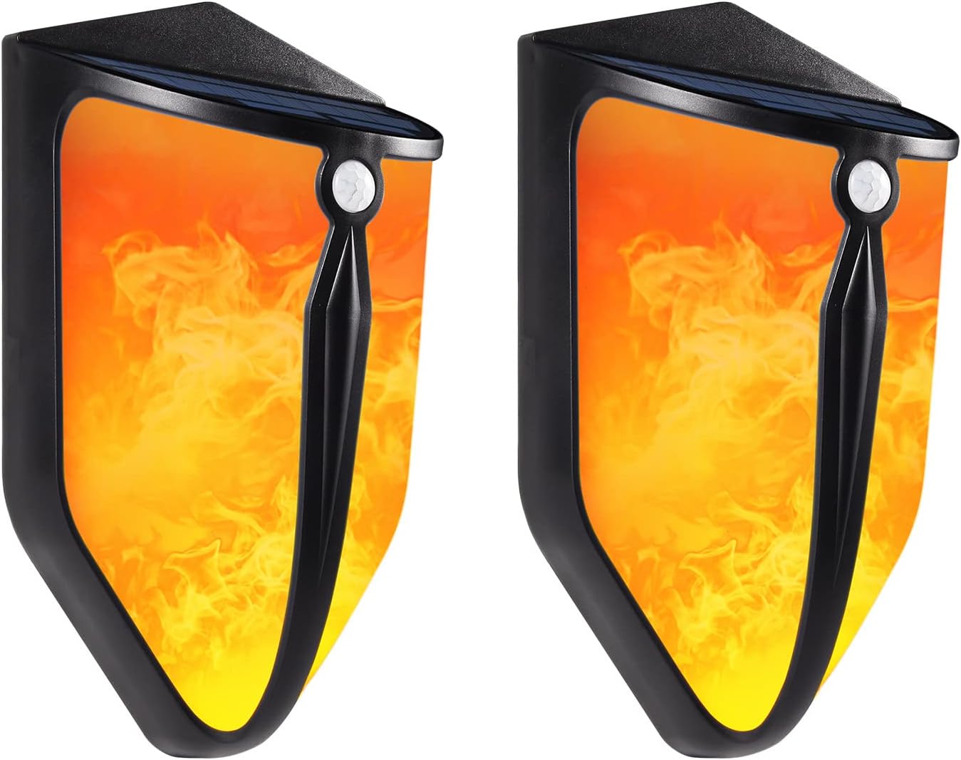 Wallps,2 Pack Outdoor Led Solar Lights with Flickedanciflame, 57 Led Solar Wall Lights with Motion Sensor, Ip65 Waterproof Wall Solarp for Garden Patio Courtyard Party