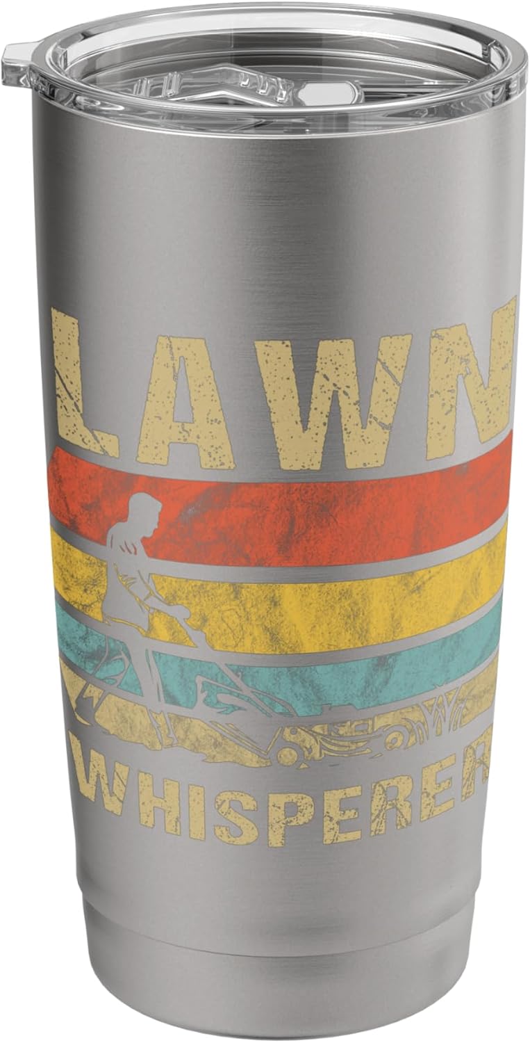Lawn Whisperer Retro Landscaping Lawn Mowing Stainless Steel Insulated Tumbler