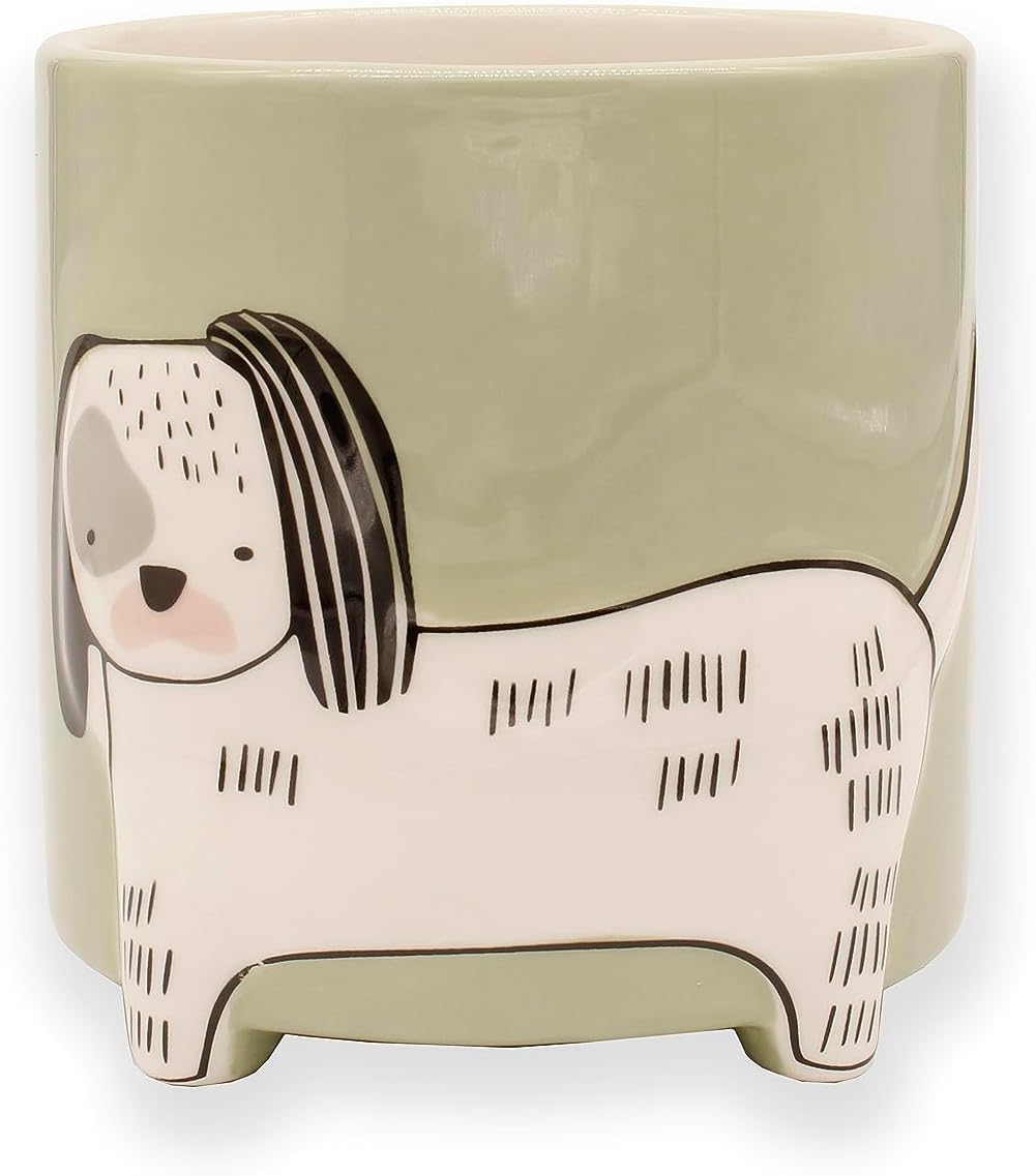 Winkee - Animal Flower Pot Dog Ceramic Flower Vase for Creative Decora