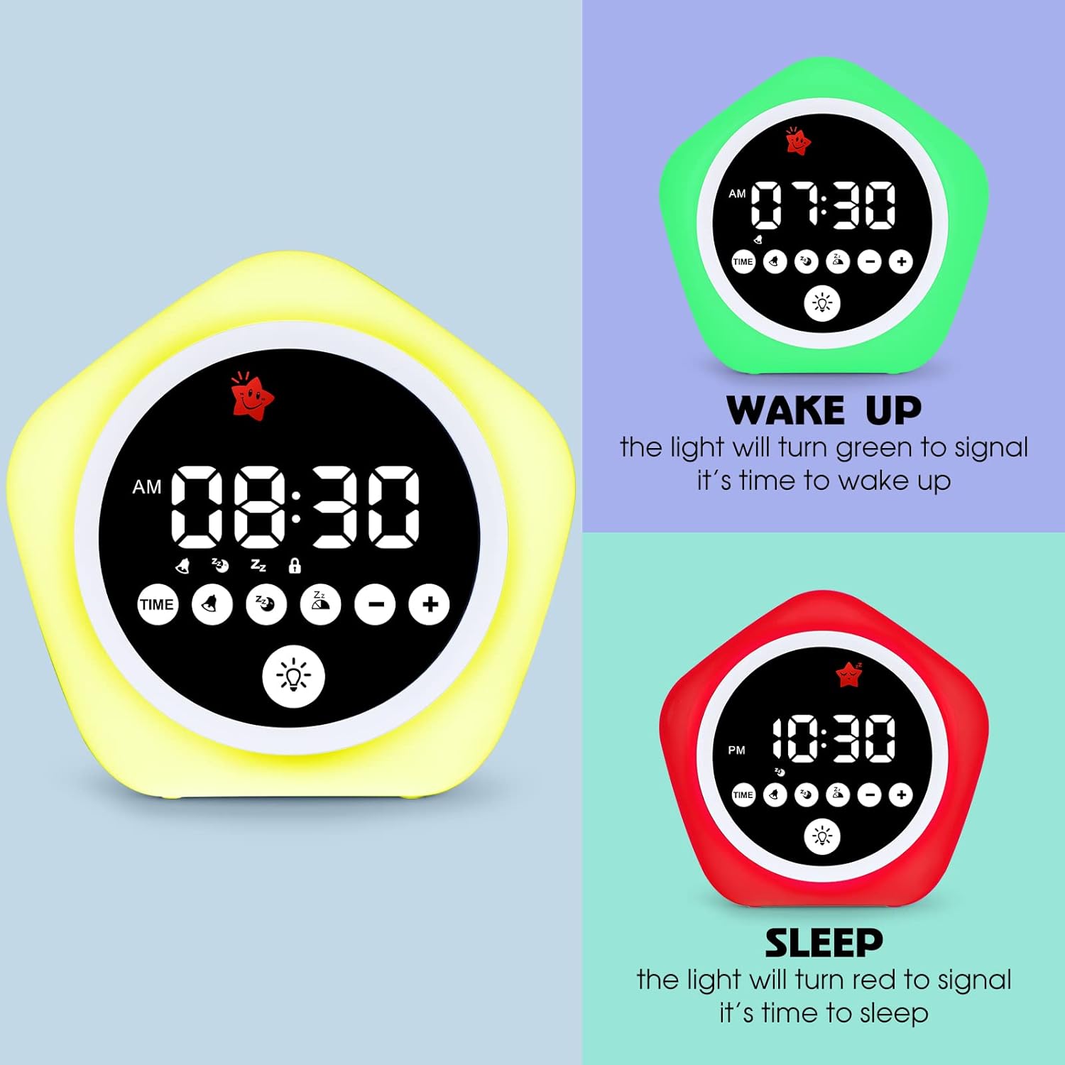 Kids Alarm Clock, Ok to Wake Clock with Green Light Red Light, Toddler