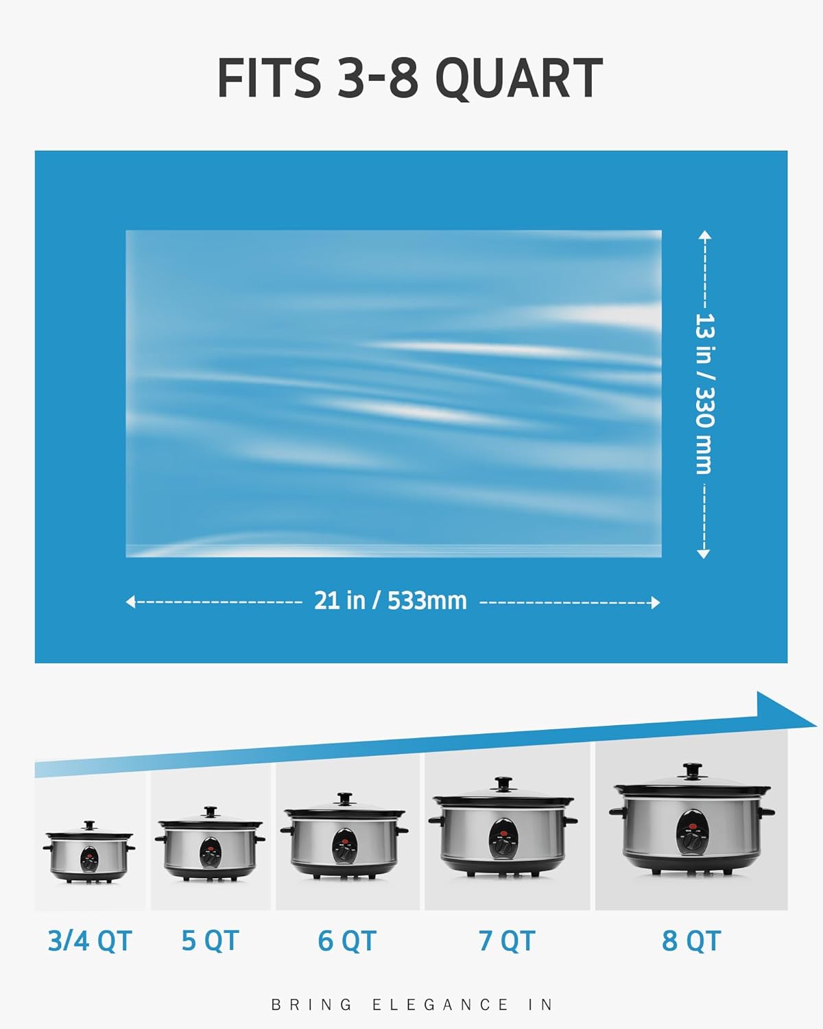 Syntus Crock Pot Liners, 20 Count 13" x 21" Large Size Slow Cooker Lin