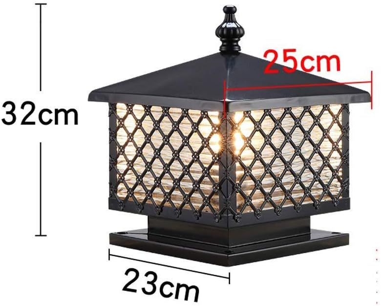 Outdoor Waterproof Post Cap Lights Wall Courtyard Gate Lamp Retro Villa Garden Landscape Door Solar Column Head Porch Patio Pillar Street Lantern Table Light