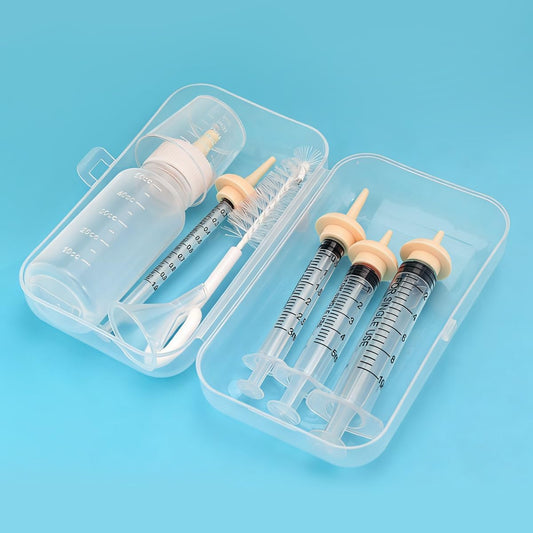 Pet Nursing Kit – Kitten Bottle Feeding Set with Nipples, Syringes, an