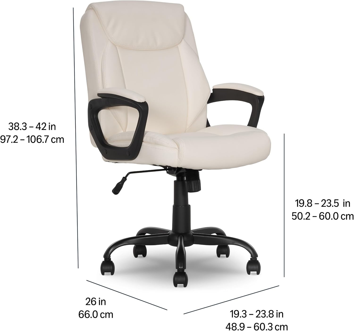 Amazon Basics Classic Puresoft PU Padded Mid-Back Office Chair with Ar