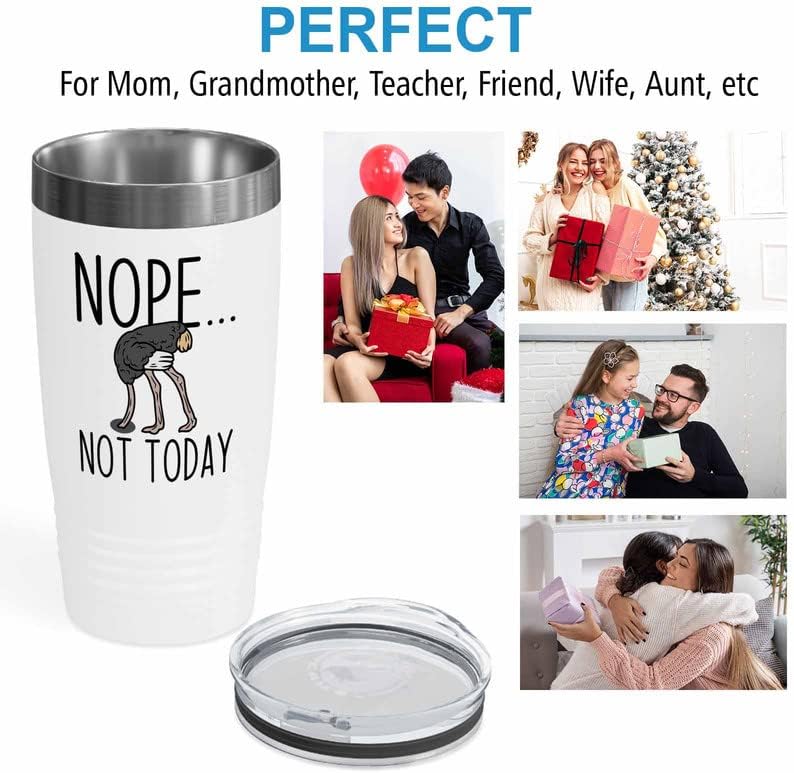 Bird Lover White Edition Viking Tumbler 20oz - Nope not Today - Hummin