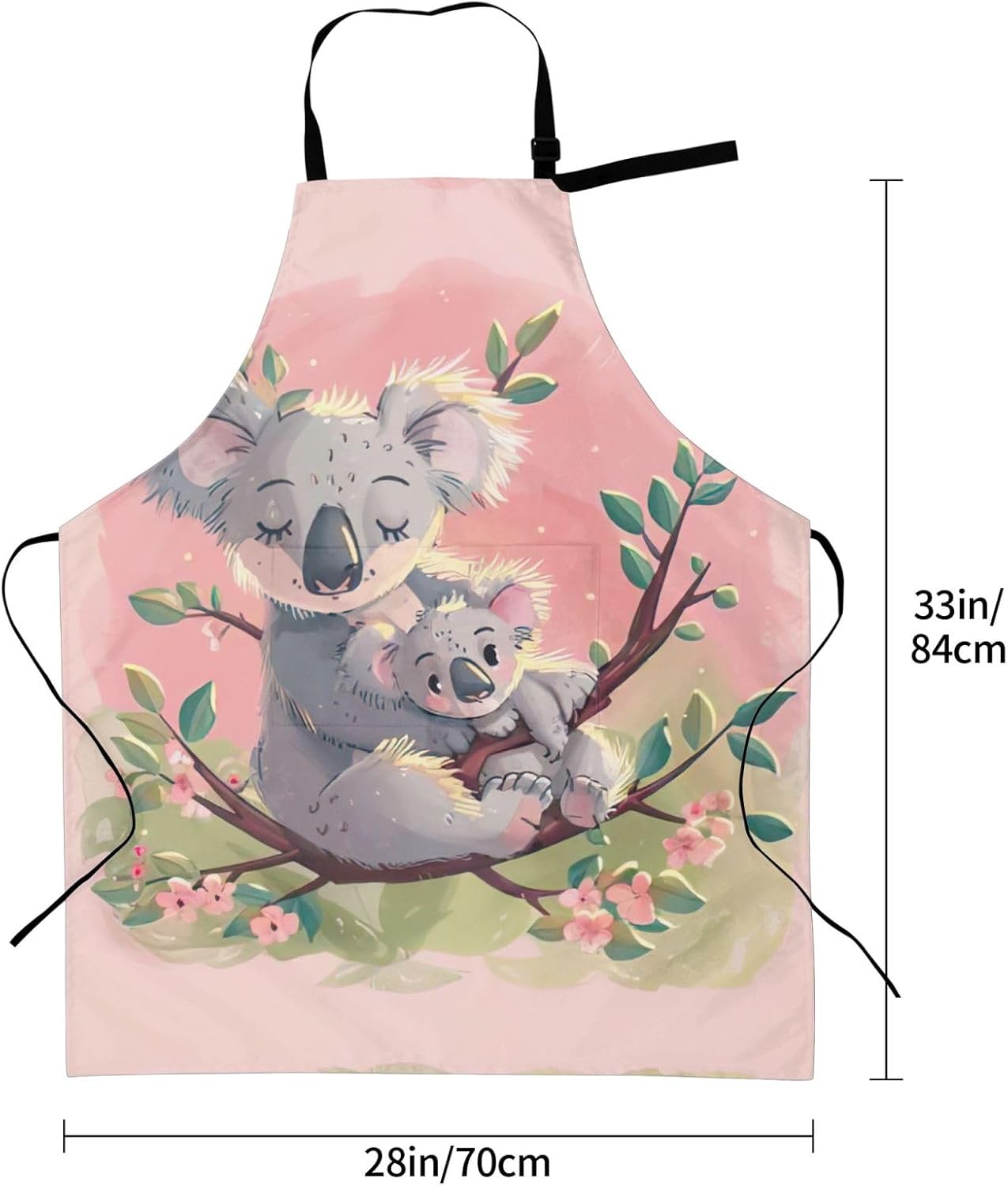 Koala Bear Print Laundry apron 28x33 In Waterproof Kitchen Apron with Pockets for Cooking Baking