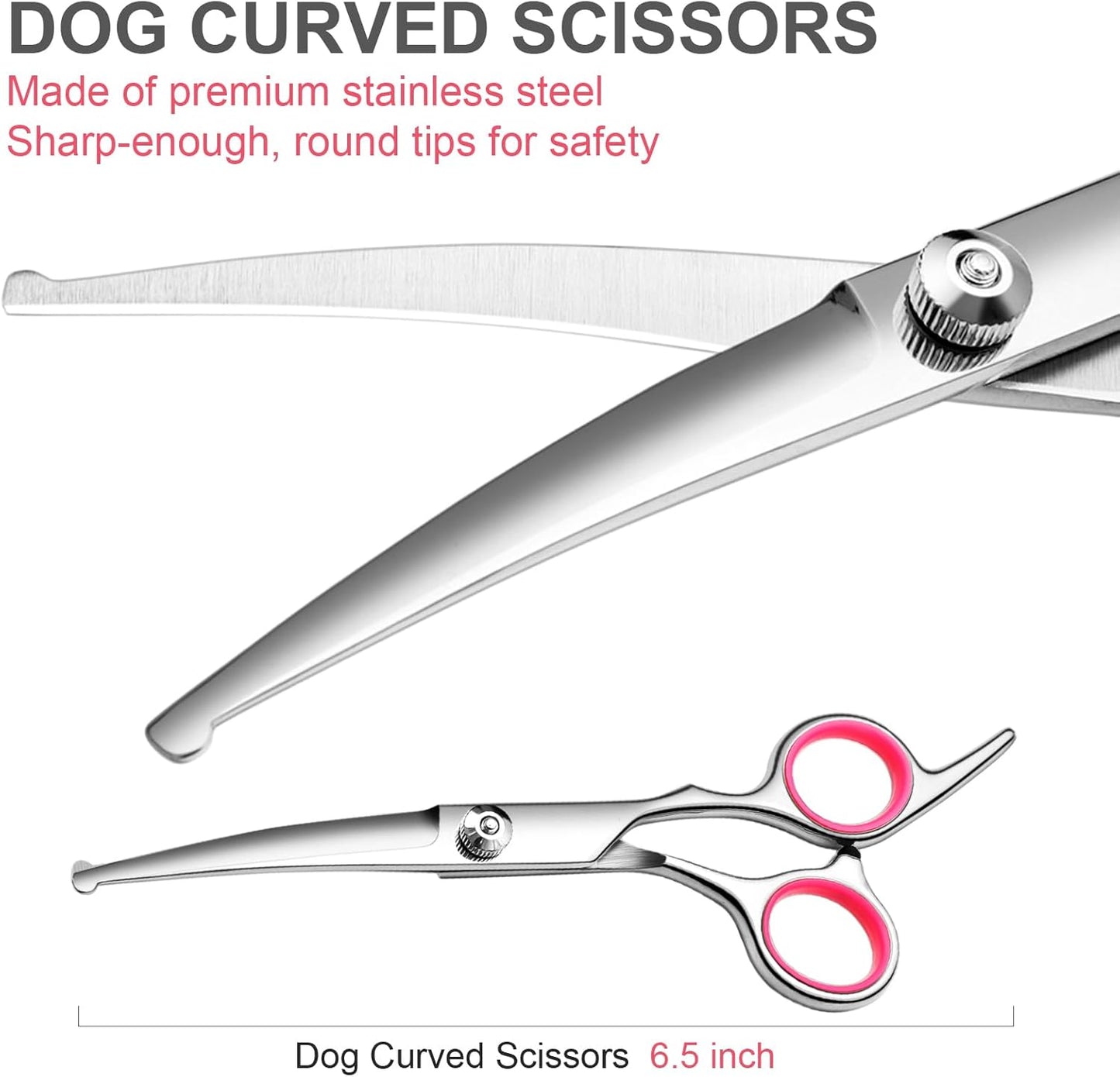Dog Grooming Scissors with Safety Round Tips Stainless Steel Professio