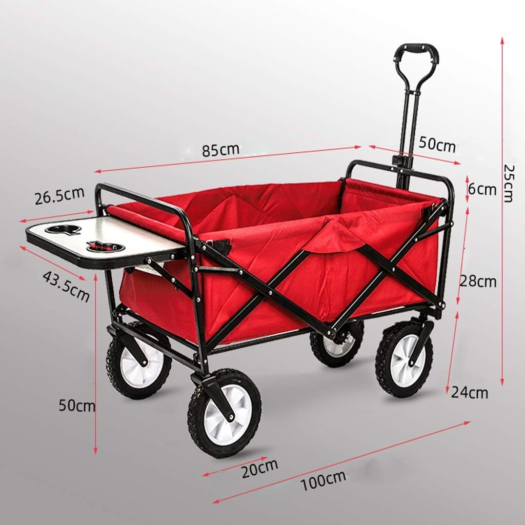 Generic Hand Trucks,Foldiand Portable, Outdoor Four-Wheeled, Picnic, Supermarket, Fishing, Grocery Shopping, Shoppicampicart, Cart with Table, Folditail Table Trolleys/M/a