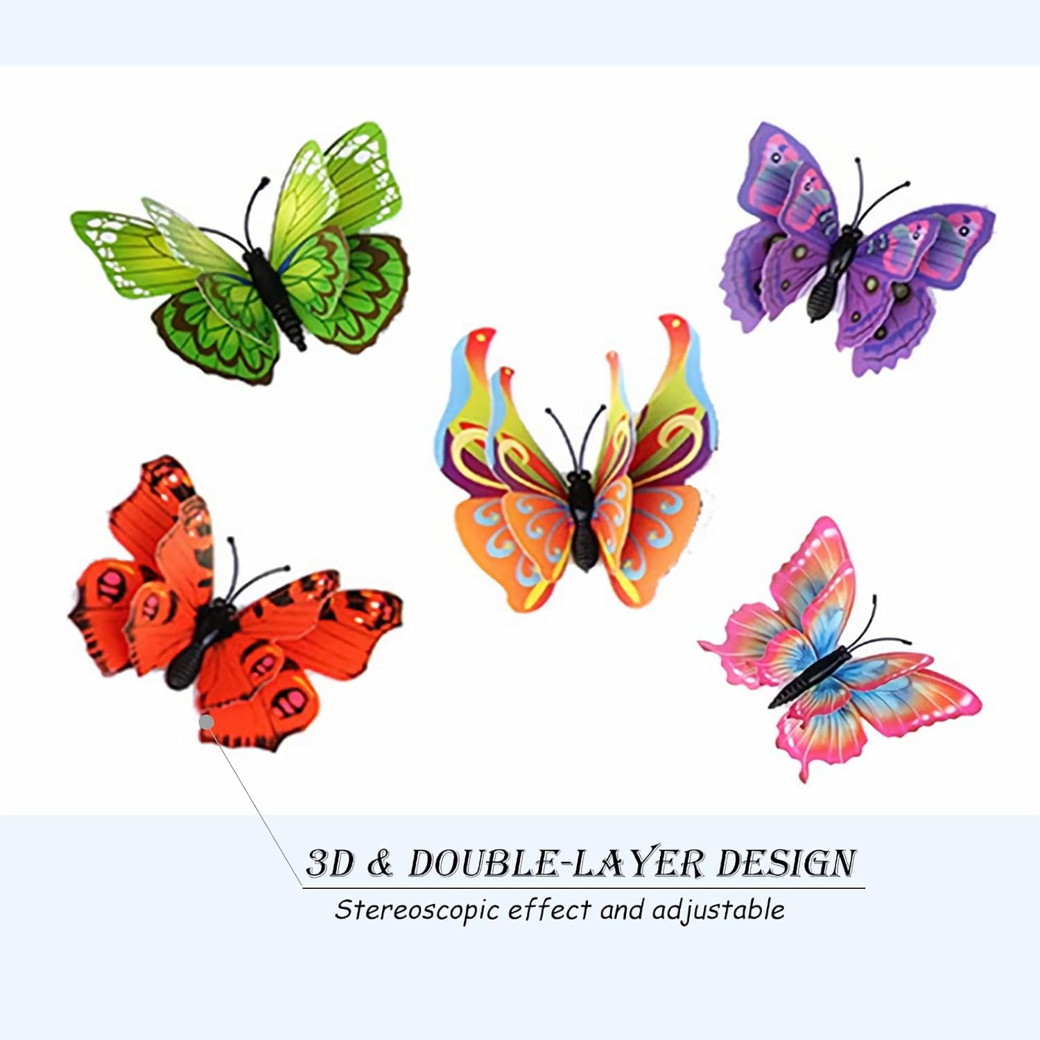 Butterfly Wall Decor 24/48 PCS, 3D Butterflies Stickers for Party Deco