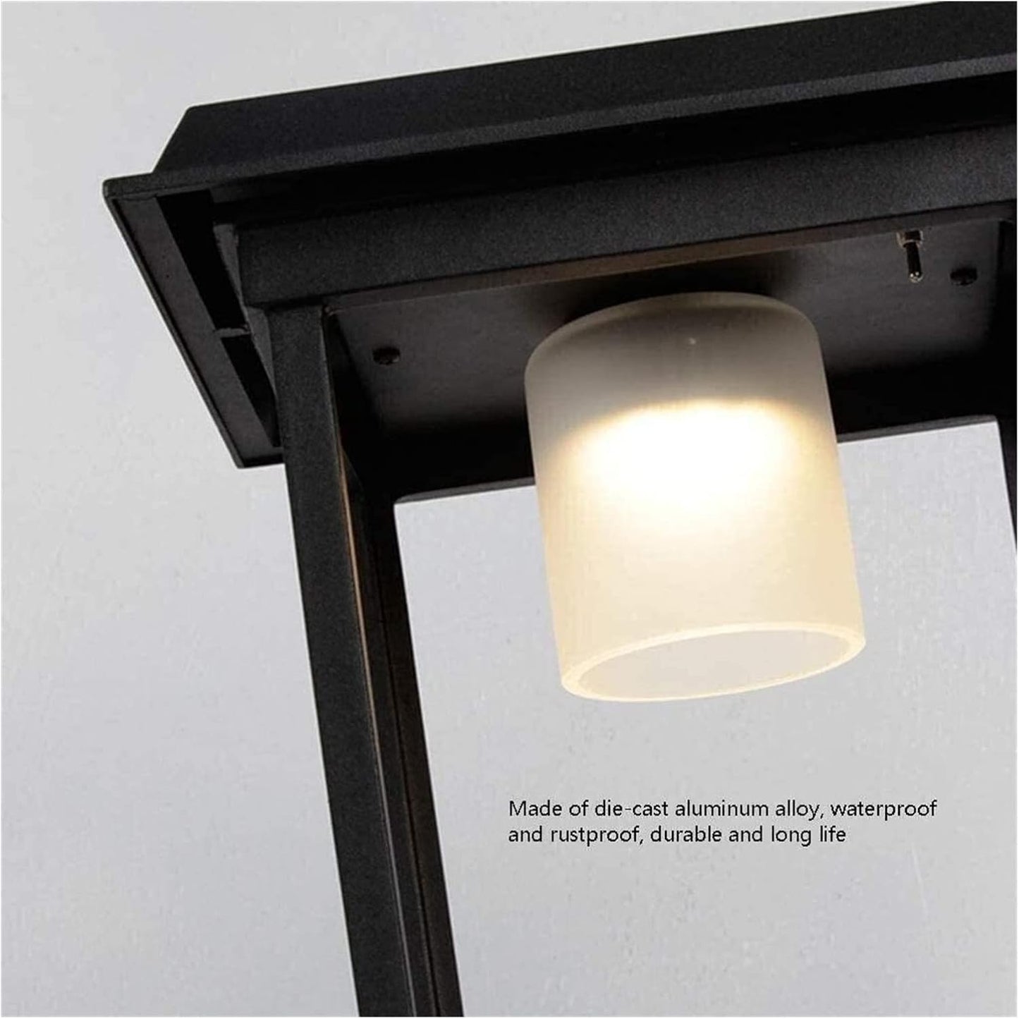 Courtyard Light Outdoor Die-cast Light Solar Post Lamp Garden Light 5W Patio Lights Pole Light Wall Head Wall Light Household Waterproof Column Head Light Street Decor Lamp Comfortable anniversar