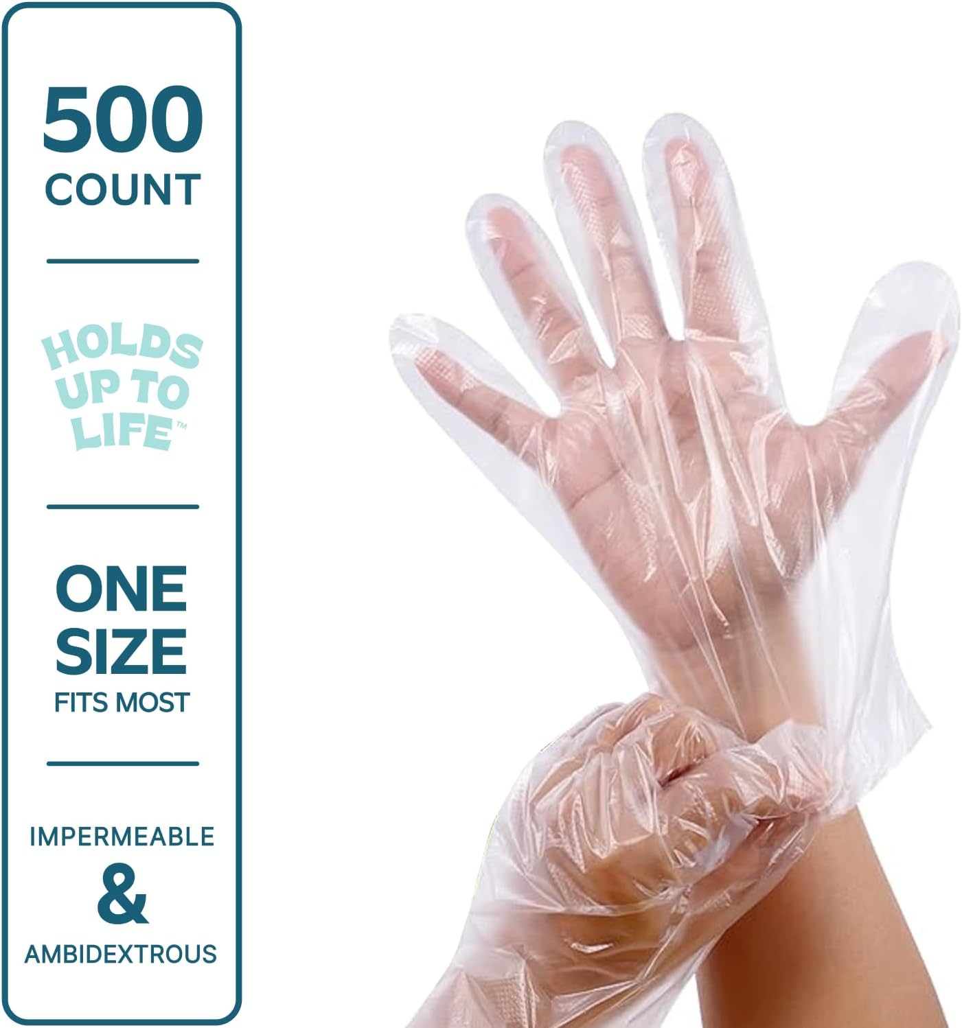 GUSTO Disposable Poly Gloves for Food Prep, Cooking & Food Service – Clear Plastic, Latex & Powder Free, One Size