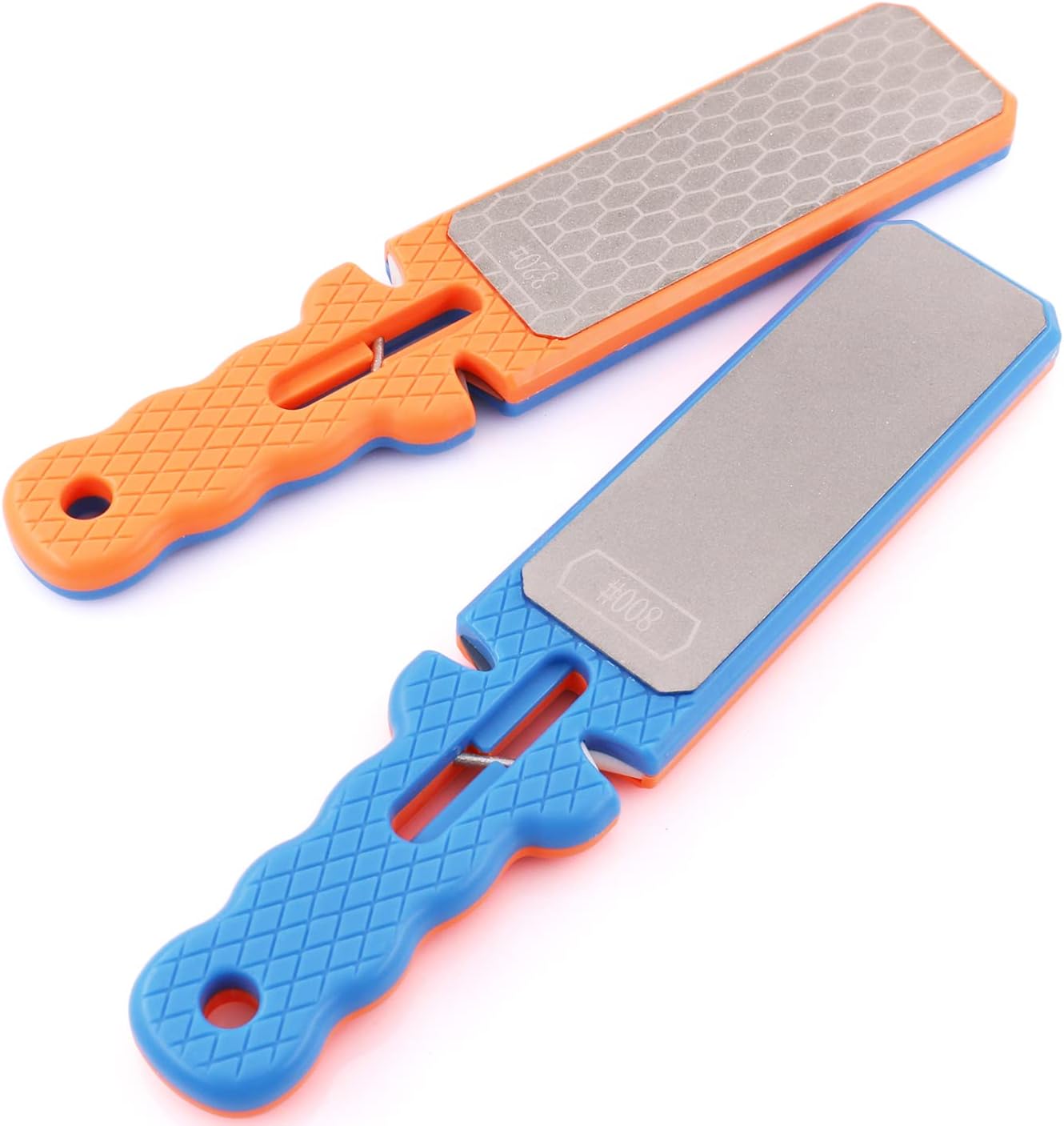 Diamond Sharpening Stone，Double-Side Diamond Knife Sharpening Stone #320/800 for Kitchen Knives Scissors Garden Tools