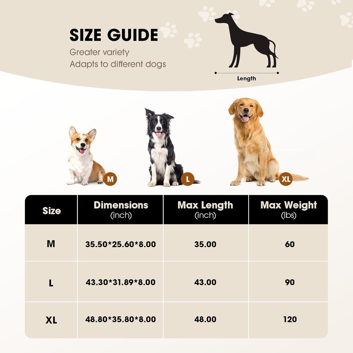Elevated Dog Bed, Raised Outdoor Dog Bed for Large Sized Dogs, Portabl
