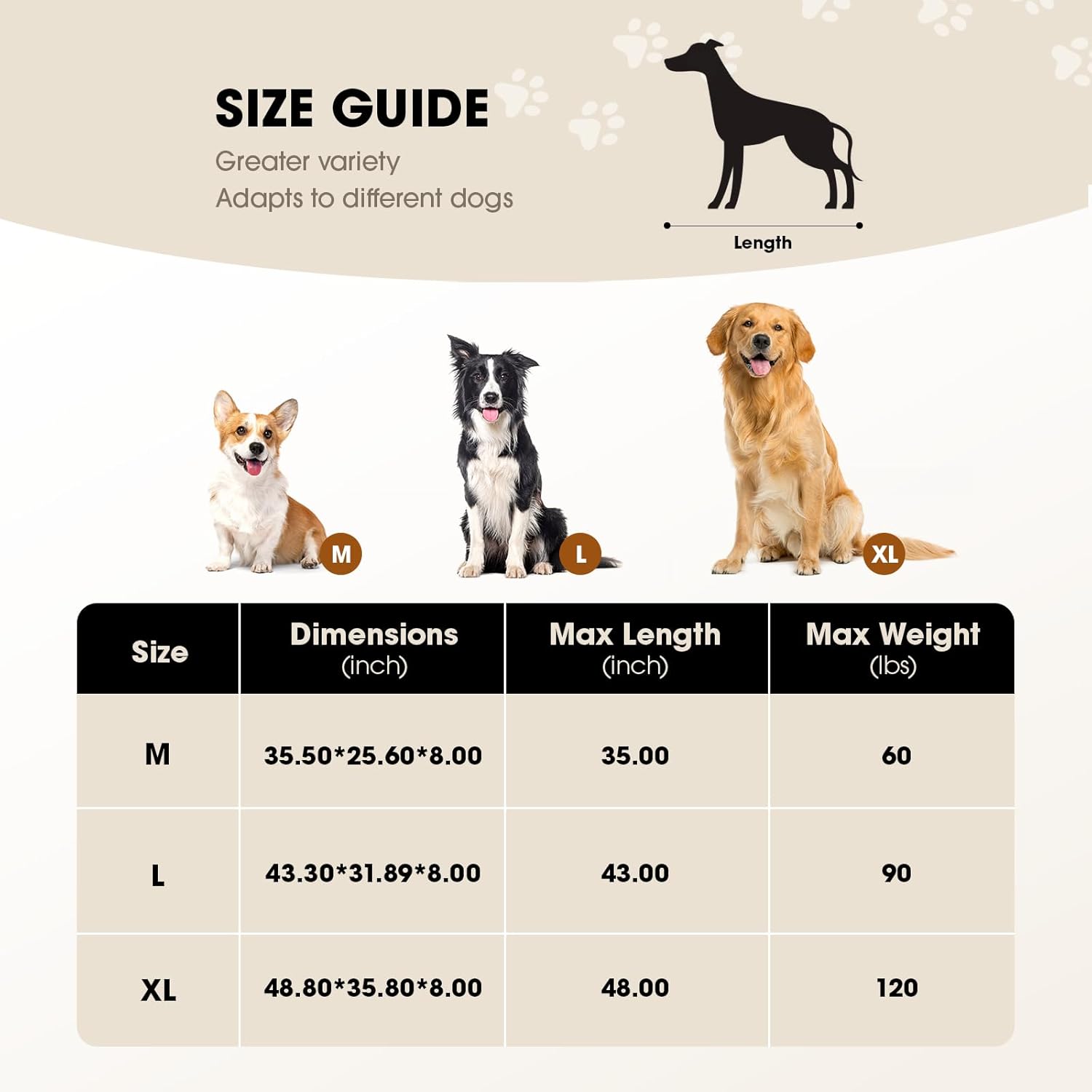 Elevated Dog Bed, Raised Outdoor Dog Bed for Large Sized Dogs, Portabl
