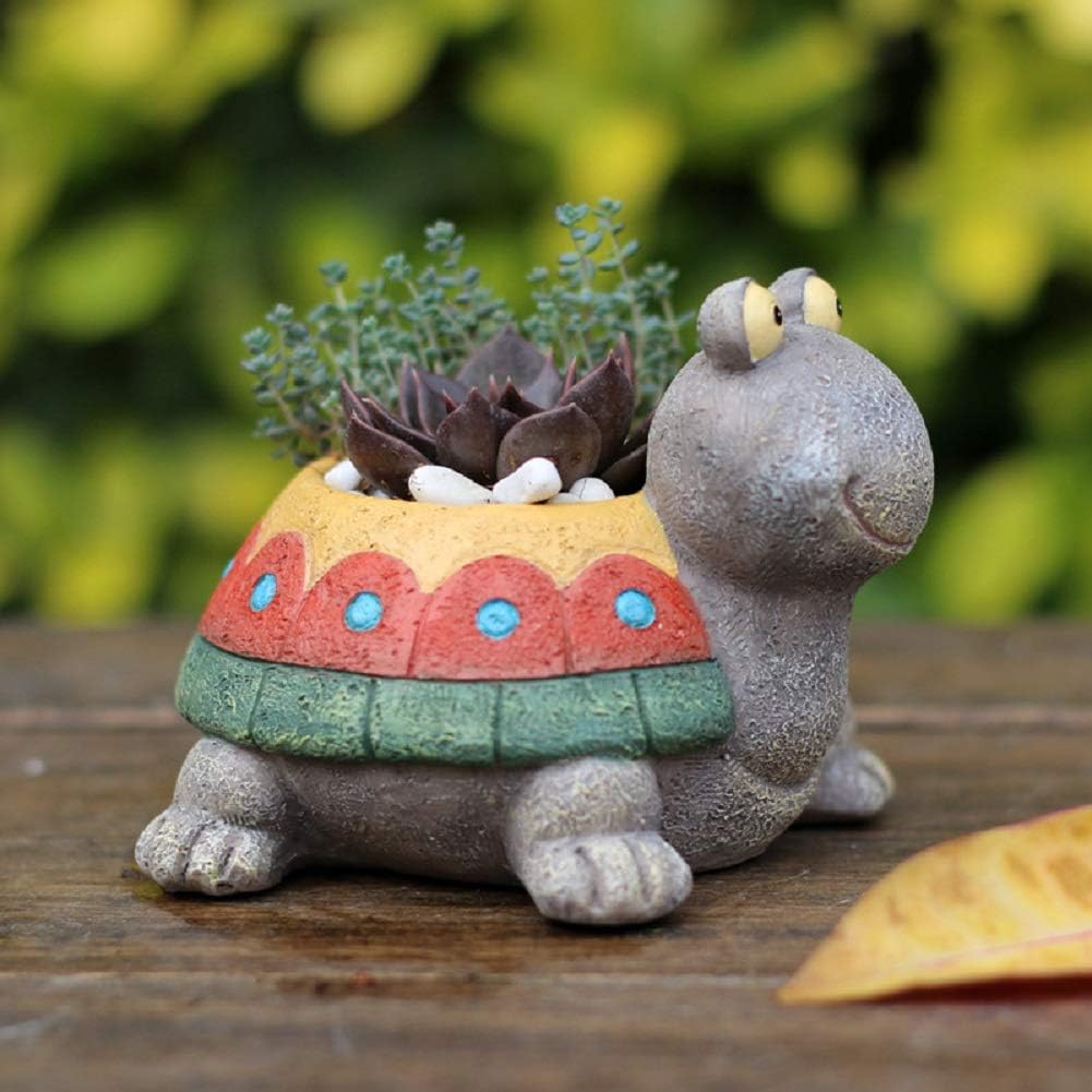 Turtle Planter for Small Plants, Bonsai, Cactus Planter, Mini Succulent Plant Pot Turtle Gift,Set of 2